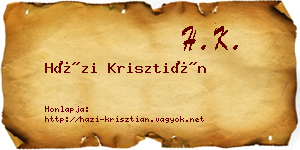 Házi Krisztián névjegykártya